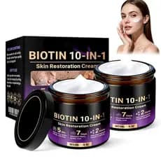 2PCS Creme Restaurador de Pele com Biotina 10 em 1, Novo Creme Profissional para Tratamento de Pele 2026 para Redução de