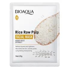 Máscara Facial de Polpa de Arroz BIOAQUA, Alivia a Secura, Reduz Poros, Hidratante, 4 unidades x 25g