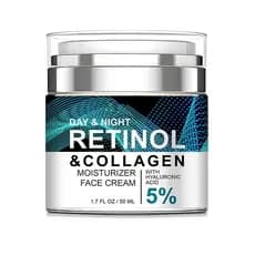 Creme Facial de Retinol e Colágeno com 5% de Ácido Hialurônico, Creme Anti-Envelhecimento, Anti-Rugas, Reduz Linhas Fina