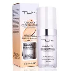 Base Líquida KOSIMI 30ml TLM que Muda de Cor, basta misturar, é branca e altera o tom da pele.