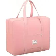 Bolsa de Viagem de Grande Capacidade, Rosa, Extra Extra Grande, com Bolso Frontal com Zíper e Suporte para Bagagem