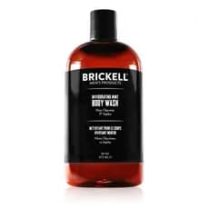 Gel de Banho Revigorante Brickell para Homens, Gel de Limpeza Profunda com Aloe, Jojoba e Vitamina E, Aromatizado (Menta