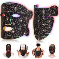 Terapia de Luz Vermelha para Rosto e Pescoço, Conjunto de Máscara de Terapia de Luz Vermelha com 8 Cores e Infravermelho