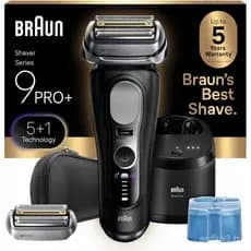Barbeador Elétrico Braun Series 9 PRO+ para Homens, Lâmina de Aço para Uso Úmido e Seco, Centro SmartCare 6 em 1, Aparad