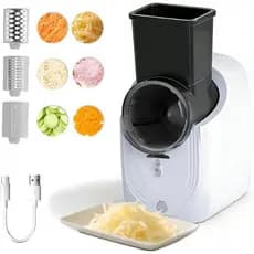 Cortador e Ralador de Queijo Elétrico Sem Fio - Recarregável, Portátil, para Saladas, Alimentado por Bateria, para Cozin