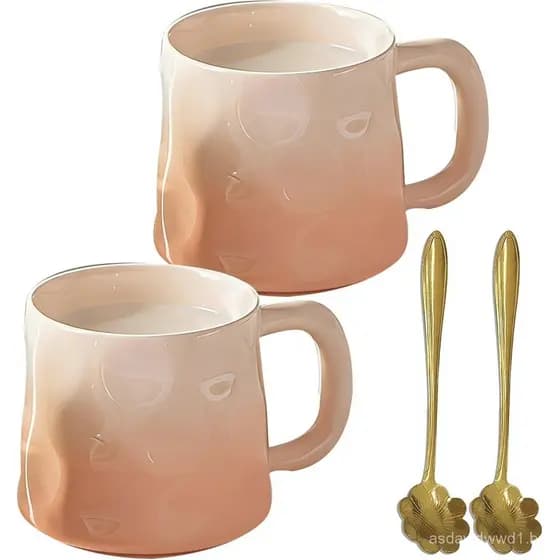 Conjunto de Canecas de Café de Cerâmica (2 peças) - Canecas de porcelana de 12 oz com alças, para latte, canecas