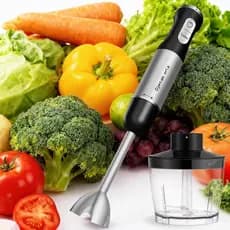 Upgrand1100W Liquidificador Portátil 5 em 1 |   Batedeira turbo de 30 velocidades, 15.500 RPM, inclui batedeira, espumad