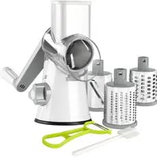 Ralador de queijo rotativo Ourokhome, triturador de cozinha com cabo e lâminas giratórias, adequado para queijo, vegetai