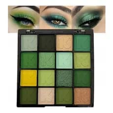 Paleta de sombras verde K'APEINE, paleta de sombras com acabamento matte e glitter, conjunto de maquiagem de sombras de