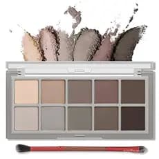 Paleta de sombras matte Erinde com 10 cores, paleta de sombras nude em tons de cinza e marrom, paleta de sombras neutras
