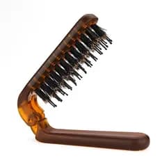Escova de cabelo dobrável para viagem, escova de cabelo portátil dobrável com cerdas de javali, adequada para cabelos fi
