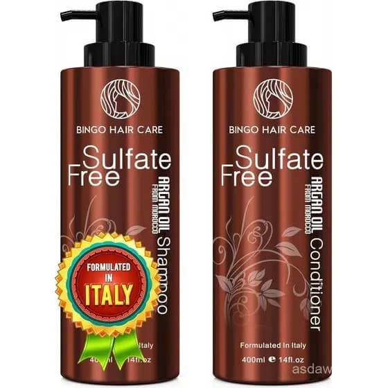 Conjunto de Shampoo e Condicionador de Óleo de Argan Marroquino - Sem Sulfato, Cuidado Hidratante Anti-Frizz para Mulher