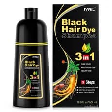 Shampoo Tintura de Cabelo Ivnilk 3 em 1 para Mulheres e Homens, para Cobertura de Cabelos Brancos, shampoo para coloraçã