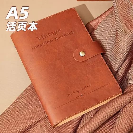 [Ferramon] Retro A5 Couro Macio Caderno de Folhas Soltas Engrossado Caderno de Trabalho Bloco de Notas Escritório de Neg