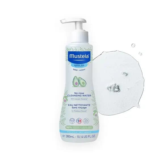 Água Micelar Sem Enxágue Mustela para Bebês - Feita com Perseose de Abacate e Aloe Vera - Limpa com Segurança o Rosto, M