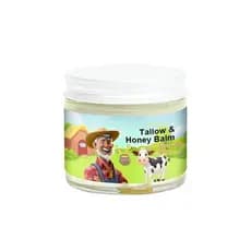 Bálsamo de Sebo e Mel, Hidratante Facial de Sebo, Sebo de Boi Alimentado a Pasto e Mel Selvagem Cru para os Dentes, Fórm