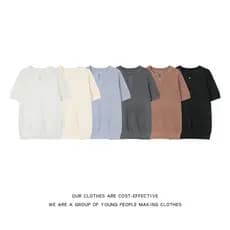 Camisa polo de manga curta estilo dinheiro antigo, camisa polo masculina de verão, fina, amigável à pele, negócios, Casu