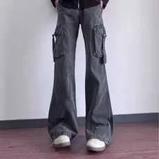 Estilo Hong Kong na moda masculina verão novo estilo 2026 carta única Jeans Hip Hop ins na moda High Street na moda rufi