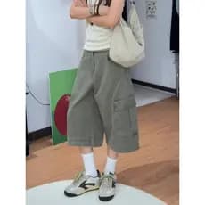 UPDAYWANG Verão Novo Produto Macacão Shorts Masculino Reto Calças de Cinco Pontos Shorts Masculinos Casuais Calças Média