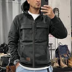 Novo Moletom Masculino com Capuz para Primavera e Outono 2026, com Zíper, Pulôver com Múltiplos Bolsos, Jaqueta Casual E
