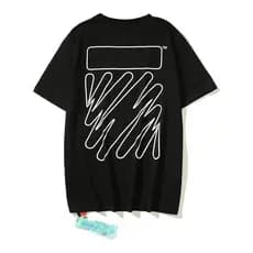 Camiseta estampada de marca da moda de verão, gola redonda, unissex, mangas curtas com estampa graffiti, camiseta casual