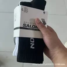 Novas meias de cano alto com sola de toalha da marca Salo, unissex para casais, meias esportivas de algodão, meias de ca
