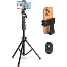 Tripé para câmera de celular Liphisy de 64 polegadas, com controle remoto e suporte para celular, robusto e estável, com
