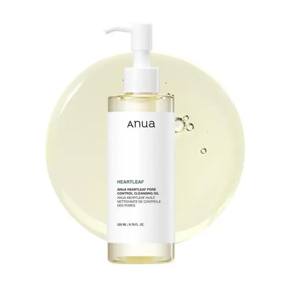 Anua Heartleaf Pore Oil Control Cleansing Oil, limpador de poros, cuidado com a oleosidade, limpador suave removedor de