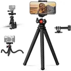 NEEWER Tripé Flexível para Telefone, Suporte de Mesa para Webcam, Suporte para Telefone e Adaptador para Câmera de Ação,