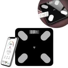 Balança Digital Bioimpedância Bluetooth Aplicativo Medição Até 150Kg Cor:Preto