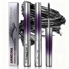 Conjunto de 2 peças de máscara para cílios com haste de ferro aprimorada, máscara com tubo retrátil, máscara com haste d