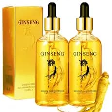Pacote com 2 frascos de sérum anti-envelhecimento com peptídeos de ginseng, essência anti-rugas com extrato de ginseng,