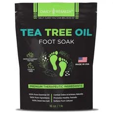 Banho de Pés com Óleo de Tea Tree e Sal de Epsom - Fabricado nos EUA - Para Irritações nas Unhas dos Pés, Pé de Atleta,