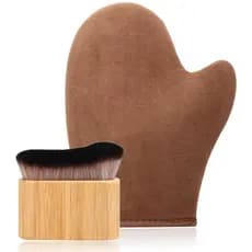 Luva de Bronzeamento 2 em 1 Sem Manchas, Luva de Bronzeamento com Forro à Prova de Vazamentos, Luva e Pincel de Bronzeam