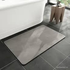 Tapete de banheiro MontVoo - Tapete fino antiderrapante com base de borracha, adequado para colocar sob a porta - Tapete