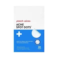 PeachSlices-AcneSpotDots(30 unidades)-Adesivos Hidrocoloides para Espinhas no Rosto-Absorvem, Protegem e Auxiliam na Cic