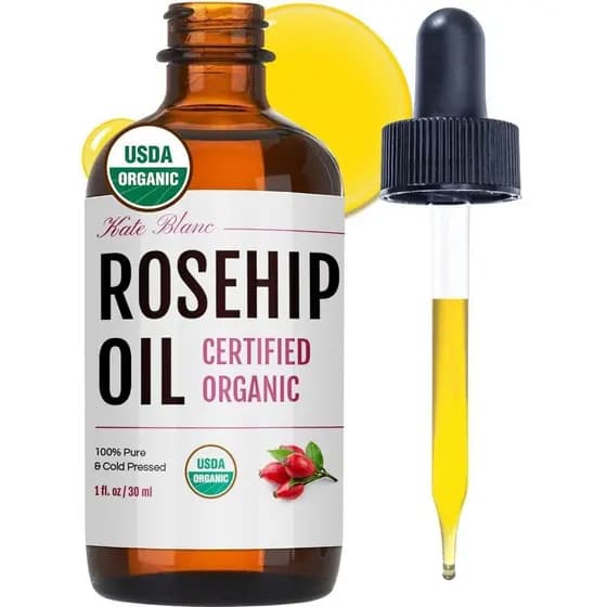 KateBlancCosmeticsÓleo de Semente de Rosa Mosqueta para o Rosto, 100% Puro e Orgânico | Óleo Facial de Rosa Mosqueta Não