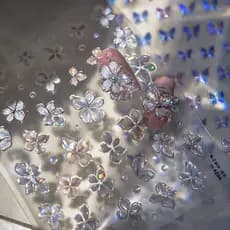 decoração de unha adesivo decoração de unha Adesivos de flores em relevo coloridos adesivos de unhas sem cola adesivos d
