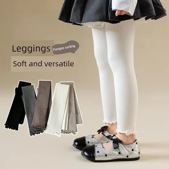 meia calça infantil menina Primavera e outono, leggings infantis, meninas nove pontos de variedade, meia calça, orelha d
