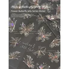 decoração de unha decoração de unha adesivo Adesivos de borboleta de unhas líquido vermelho puro flor borboleta geleia s