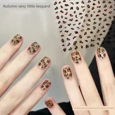 decoração de unha decoração de unha adesivo Adesivos de unhas com estampa de leopardo de Merad de outono e inverno mostr