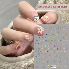 decoração de unha decoração de unha adesivo Macaron em relevo amor colorido adesivos de unhas auto-adesivas
