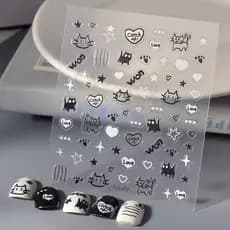 decoração de unha adesivo decoração de unha Novas linhas de adesivos de unhas transfronteiriças ins vento graffiti gato