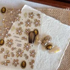 decoração de unha decoração de unha adesivo Adesivos de manicure de flor dourada em relevo demoníaco adesivos de manicur