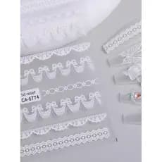 decoração de unha decoração de unha adesivo Adesivos de unhas de renda japonesa jóias de endosso tridimensional 5D em re