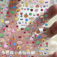decoração de unha decoração de unha adesivo 2025 Novos adesivos de unhas de geléia de coelho de dopamina Mini Coelhinho