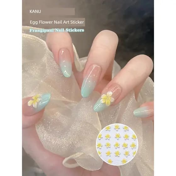 decoração de unha decoração de unha adesivo Adesivo de flor de ovo tridimensional de unhas primavera e verão novo lindo