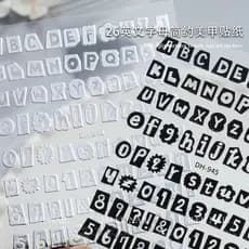 decoração de unha adesivo decoração de unha Novo 26 letras simples em inglês smiley manicure adesivos ins decoração de u