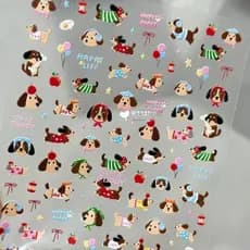 decoração de unha decoração de unha adesivo Balão de salsicha bonito, cachorro, adesivo de manicure em relevo, cachorro