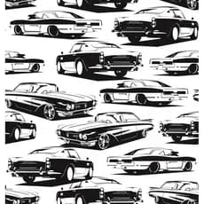 Papel de Parede para Carros Livelynine, Autoadesivo, Estilo Retrô, Preto e Branco, Papel de Parede Vintage Masculino, Vi